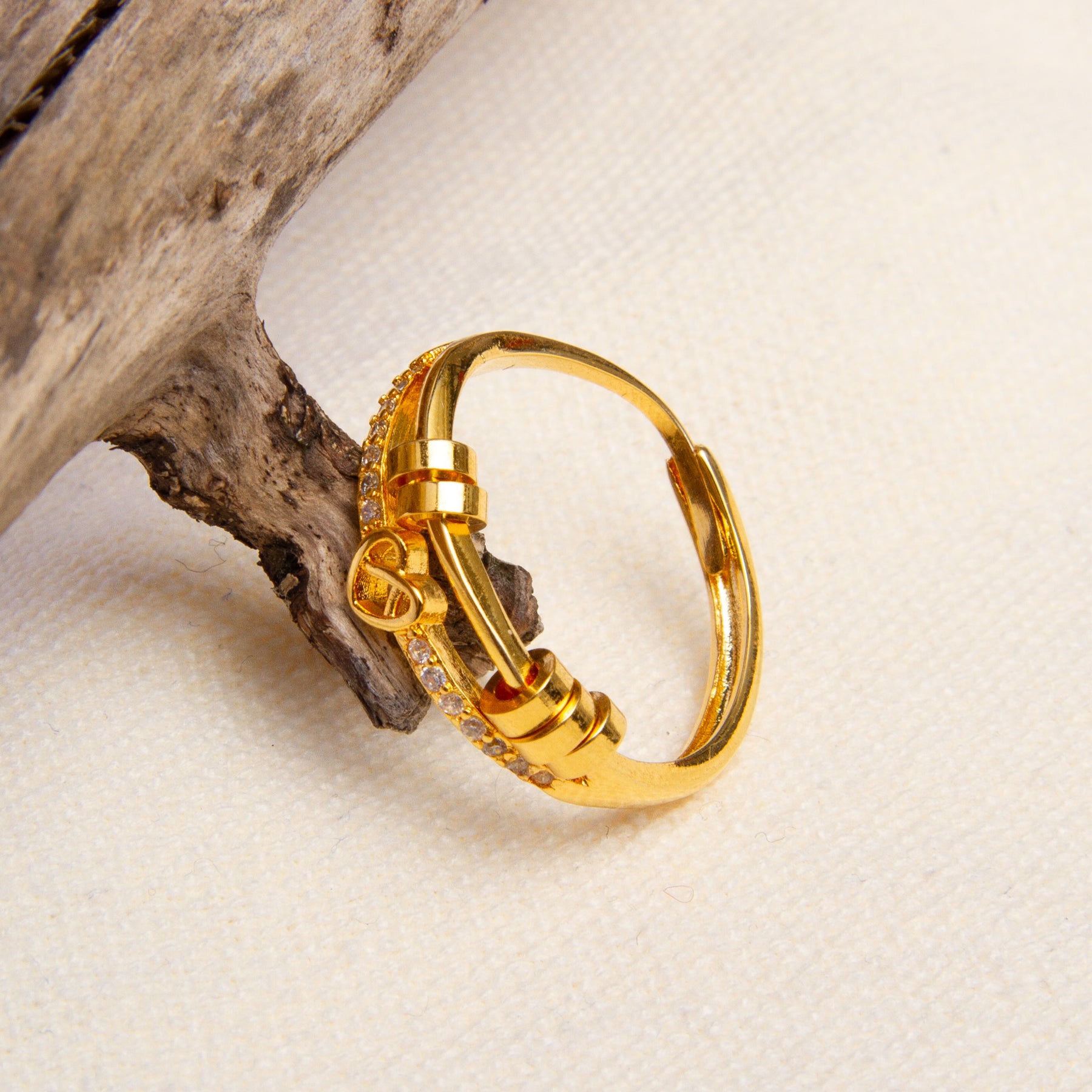 Anel Anti-Stress Amor Infinito Banhado a Ouro 18k
