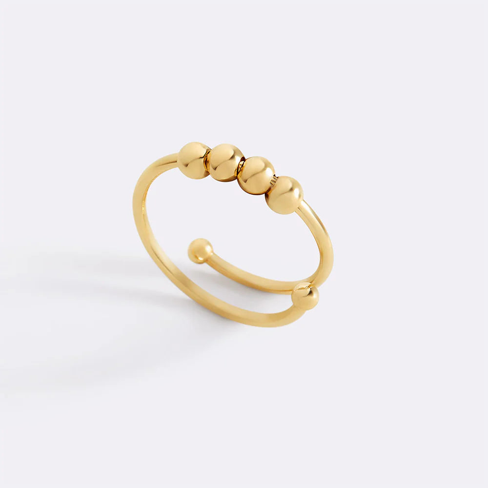 Anel Serenity Anti Ansiedade Banhado a Ouro 18k