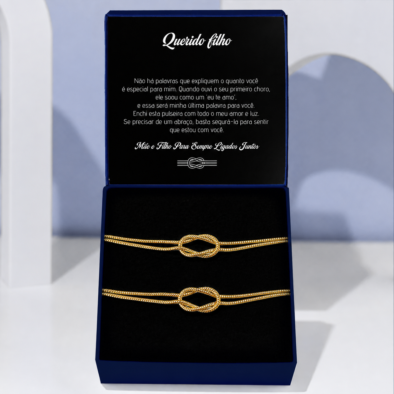 Mãe & Filho - Kit Pulseiras Nó Infinito Banhada a Ouro 18k