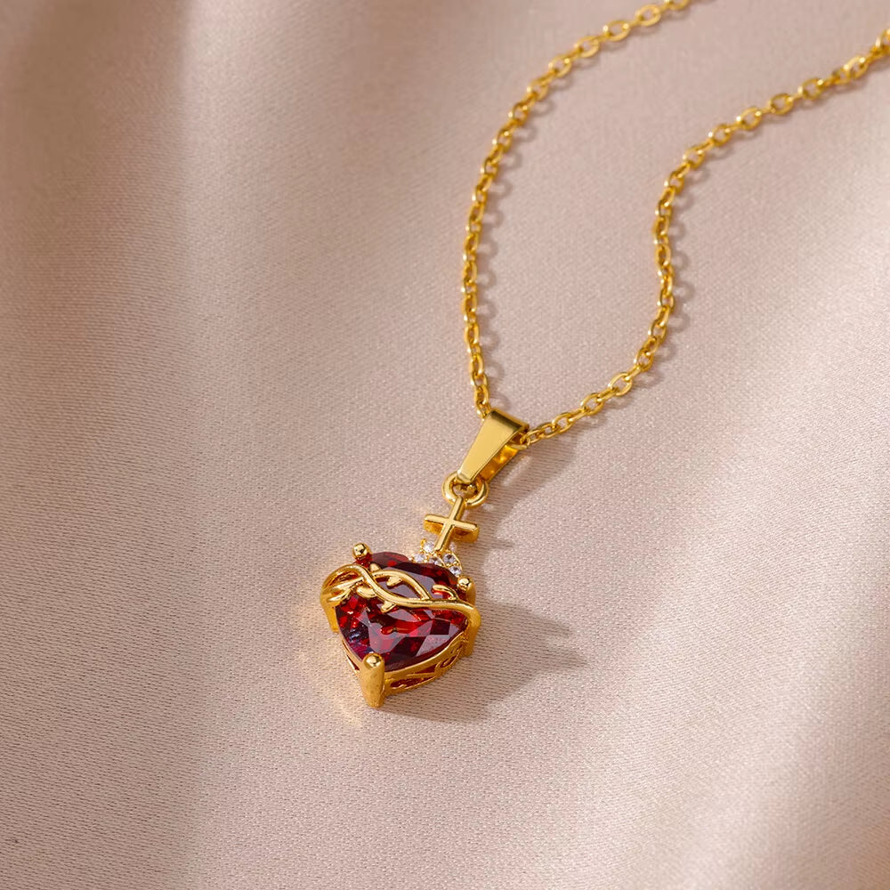 Colar Sagrado Coração Banhado a Ouro 18k