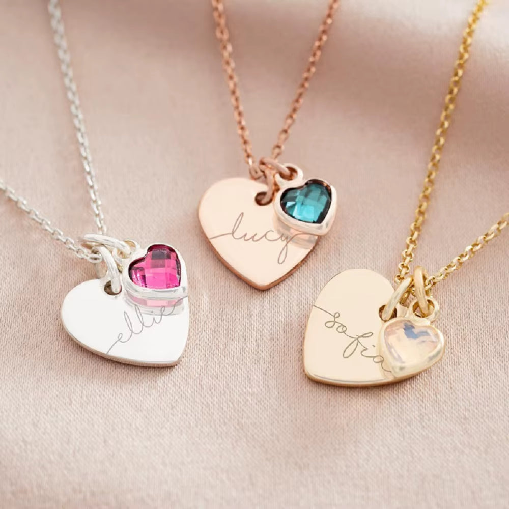 Colar Personalizado Coração de Aniversário Banhado a Ouro 18k