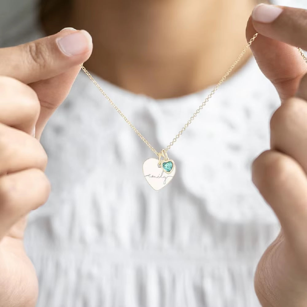 Colar Personalizado Coração de Aniversário Banhado a Ouro 18k