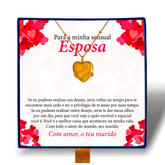 Para Minha Sensual Esposa - Colar Coração Abraçado Banhado a Ouro 18k