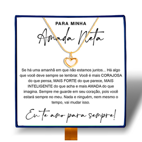 Para Minha Neta - Colar Coração Pérola Banhado a Ouro 18k