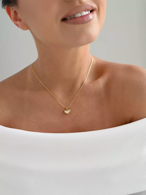 Para Minha Irmã - Colar Coração Pérola Banhado a Ouro 18k