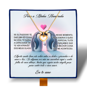 Para Minha Namorada - Colar Coração Pérola Banhado a Ouro 18k