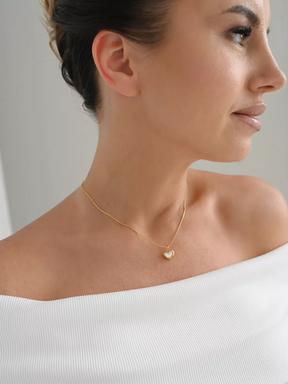 Para Minha Irmã - Colar Coração Pérola Banhado a Ouro 18k