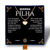 Querida Filha - Colar Coração Pérola Banhado a Ouro 18k