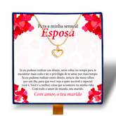 Para Minha Sensual Esposa - Colar Coração Pérola Banhado a Ouro 18k