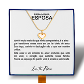 Para Minha Esposa - Colar Coração Pérola Banhado a Ouro 18k