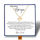 Para Minha Amiga - Colar Coração Pérola Banhado a Ouro 18k