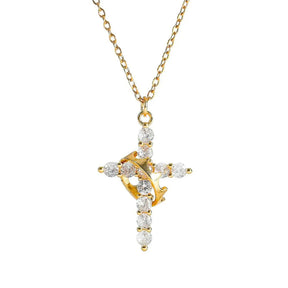 Colar Cruz do Rei Anti-Stress Banhado a Ouro 18k