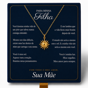 Para Minha Filha- Colar Sol Radiante Banhado a Ouro 18k