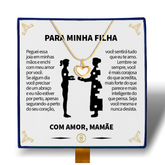 Para Minha Filha - Colar Coração Pérola Banhado a Ouro 18k