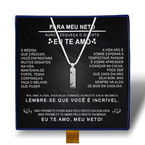 Para Meu Neto- Colar Americano Banhado a Ouro Branco 18k