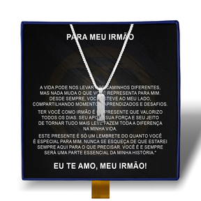 Meu Irmão - Colar Americano Banhado a Ouro Branco 18k