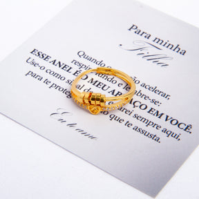 Para Filha - Anel Anti-Stress Amor Infinito Banhado a Ouro 18k