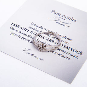 Para Filha - Anel Anti-Stress Amor Infinito Banhado a Ouro 18k