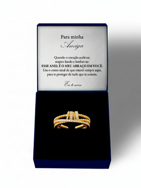 Para Minha Amiga - Anel Anti-Stress Banhado a Ouro 18k