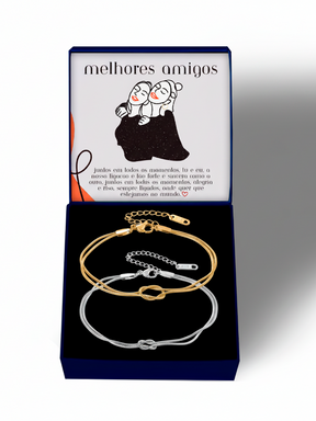 Para Filha - Pulseira Nó Infinito Banhado a Ouro 18k - Compre 1 Leve 2
