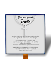 Para Meu Irmão - Colar Cruz Masculino Banhado a Ouro Branco 18k