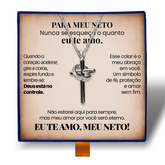 Para Meu Neto- Colar Cruz Anti-Stress Banhado a Ouro 18k