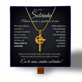 Para Minha Sobrinha - Colar Cruz Anti-Stress Feminino Banhado a Ouro 18k