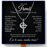 Para Minha Irmã- Colar Cruz Anti-Stress Feminino Banhado a Ouro 18k
