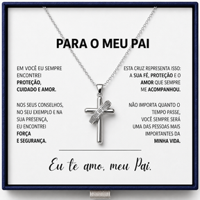 Para Meu Pai - Colar Cruz Anti-Stress Banhado a Ouro 18k