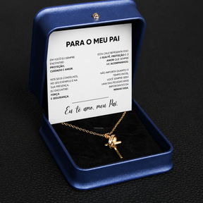 Para Meu Pai - Colar Cruz Anti-Stress Banhado a Ouro 18k