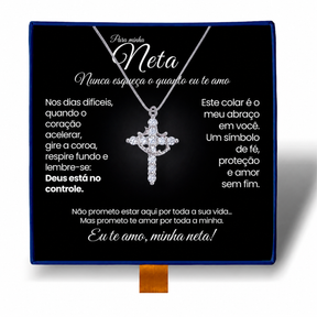 Minha Neta - Colar Cruz do Rei Anti-Stress Banhado a Ouro 18k