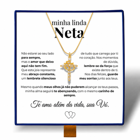 Linda Neta - Colar Cruz do Rei Banhado a Ouro 18k