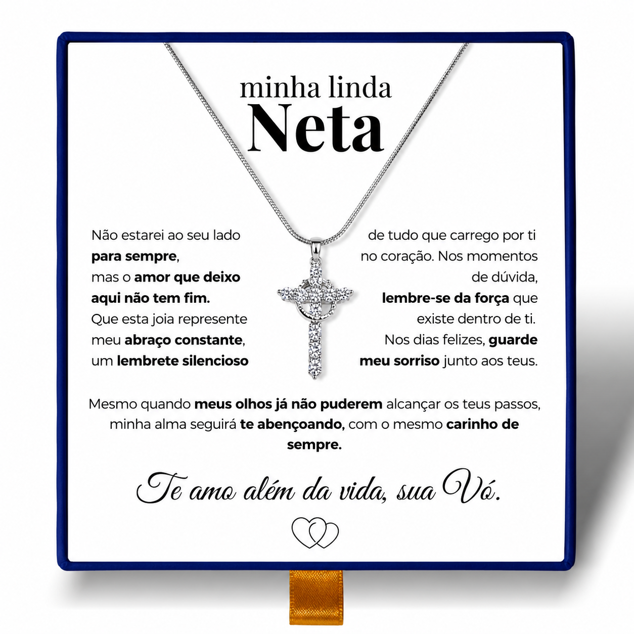 Linda Neta - Colar Cruz do Rei Banhado a Ouro 18k
