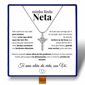 Linda Neta - Colar Cruz do Rei Banhado a Ouro 18k