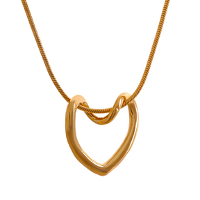 Colar Coração Sereno Banhado a Ouro 18k - Ouro