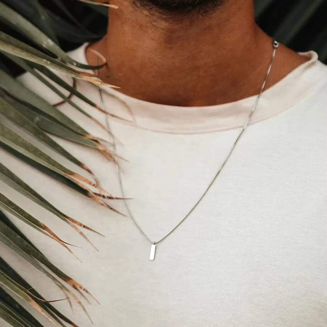 Para Meu Neto - Colar Americano Banhado a Ouro Branco 18k