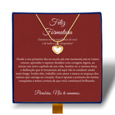 Feliz Formatura - Colar Coração Pérola Banhado a Ouro 18k