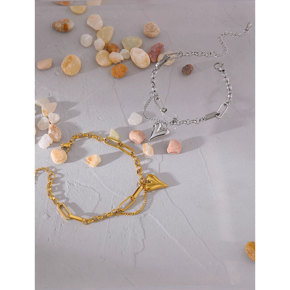Pulseira Coração Banhado em Ouro 18k