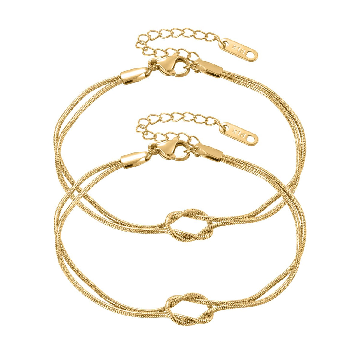 Para Meu Marido - Kit Pulseiras Nó Infinito Banhado a Ouro 18k