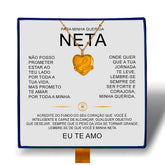 Para Minha Querida Neta - Colar Coração Abraçado Banhado a Ouro 18k