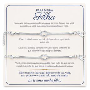 Para Minha Filha - Kit Pulseiras Nó Infinito Banhado a Ouro 18k