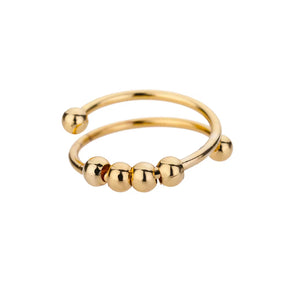 Anel Serenity Anti Ansiedade Banhado a Ouro 18k