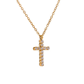 Colar Cruz Brilhante Banhado a Ouro 18k