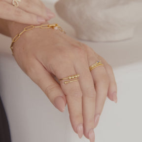 Anel Serenity Anti Ansiedade Banhado a Ouro 18k