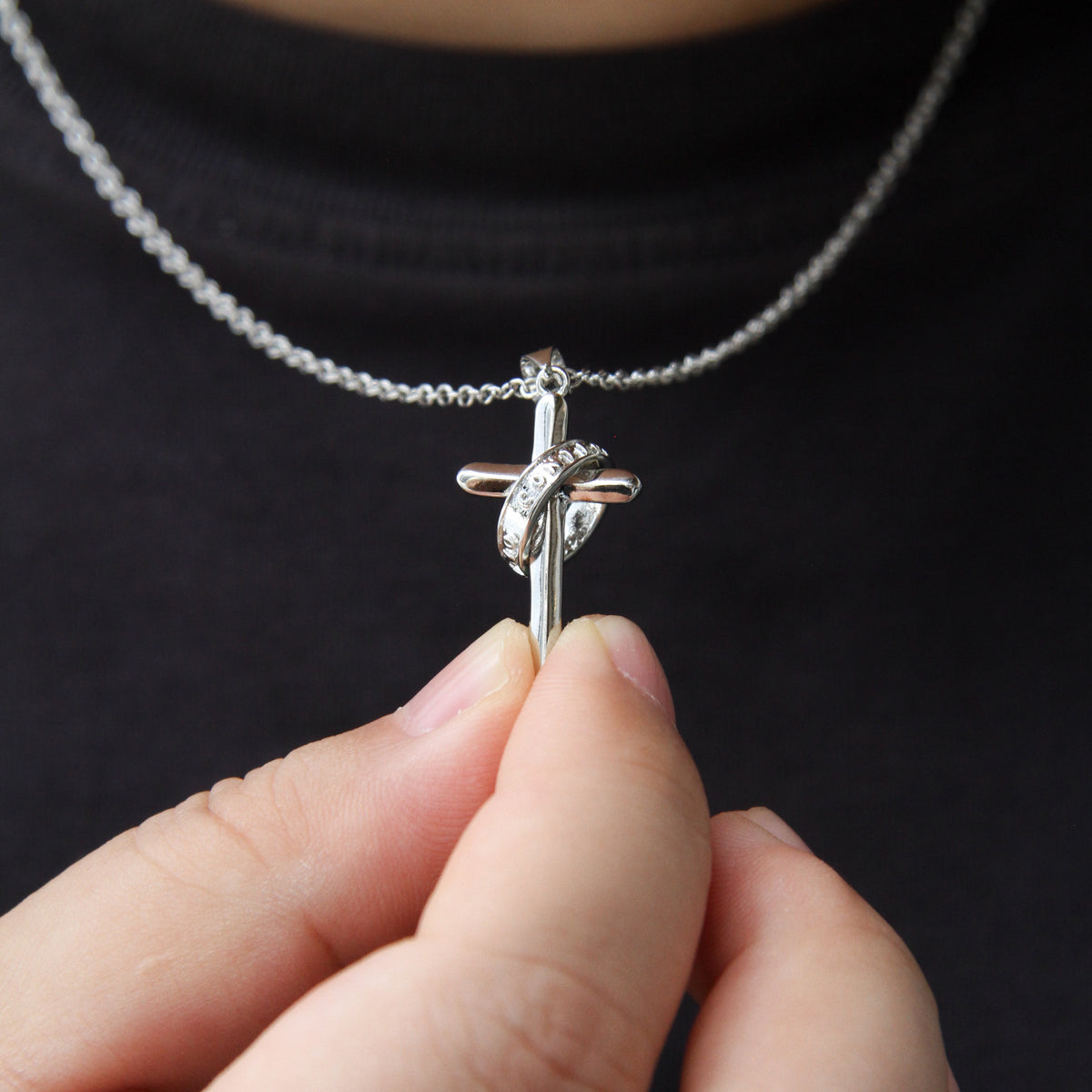 Para Meu Filho- Colar Cruz Anti-Stress Banhado a Ouro 18k